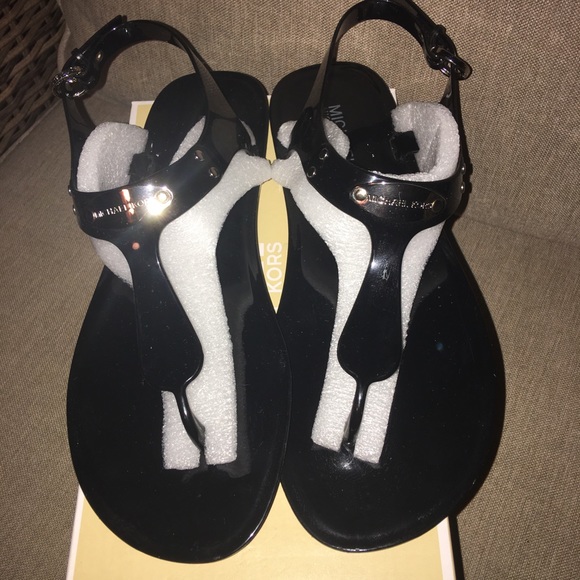 michael kors plate jelly sandals